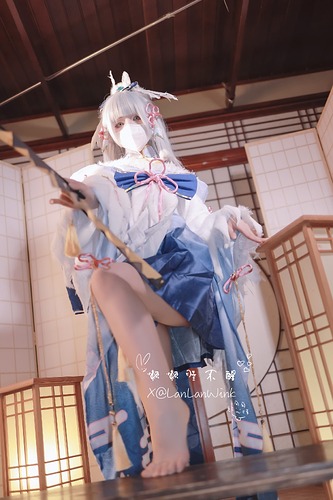 懒懒睡不醒 (LanLanWink) cosplay Ayaka Kamisato - Genshin Impact (7)